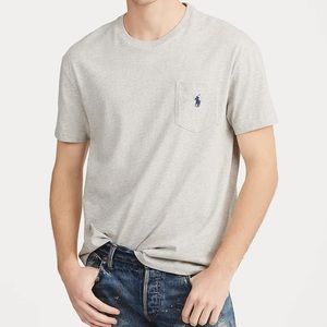 Ralph Lauren Polo Men's Classic Grey Pocket Short Sleeve Tee Shirt Size Small